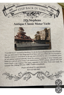 99 year old motoryacht, document